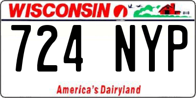 WI license plate 724NYP