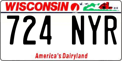 WI license plate 724NYR