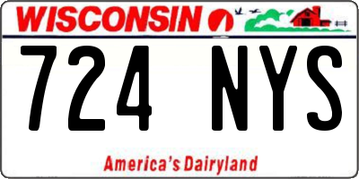 WI license plate 724NYS