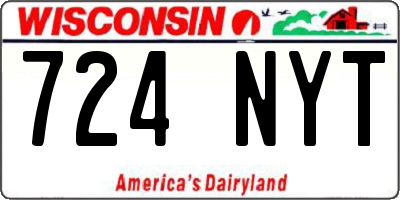 WI license plate 724NYT