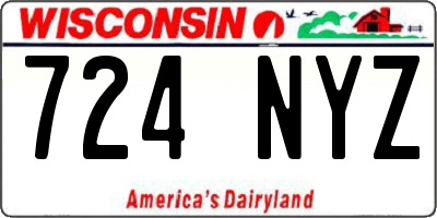 WI license plate 724NYZ