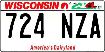 WI license plate 724NZA