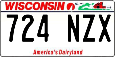 WI license plate 724NZX
