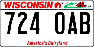 WI license plate 724OAB