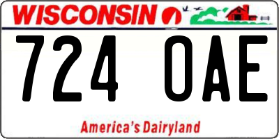 WI license plate 724OAE