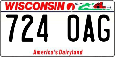 WI license plate 724OAG