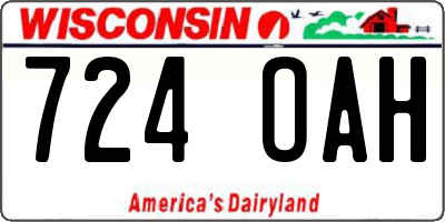 WI license plate 724OAH