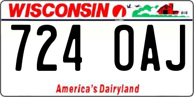 WI license plate 724OAJ