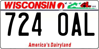 WI license plate 724OAL