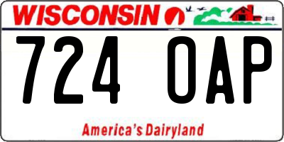 WI license plate 724OAP