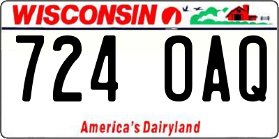 WI license plate 724OAQ