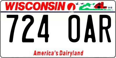 WI license plate 724OAR