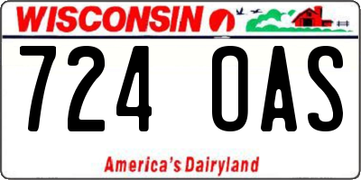 WI license plate 724OAS
