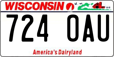 WI license plate 724OAU