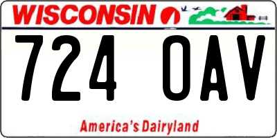 WI license plate 724OAV