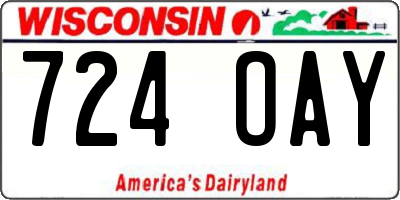 WI license plate 724OAY