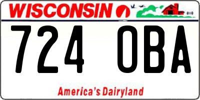 WI license plate 724OBA