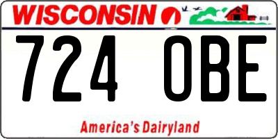 WI license plate 724OBE