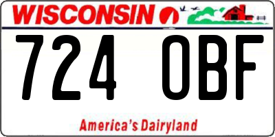 WI license plate 724OBF