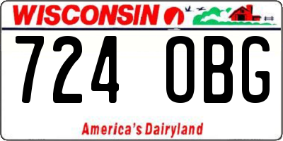 WI license plate 724OBG