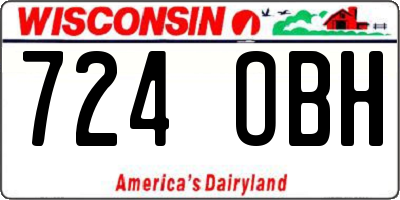 WI license plate 724OBH