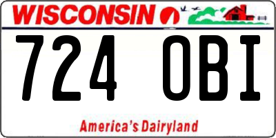 WI license plate 724OBI