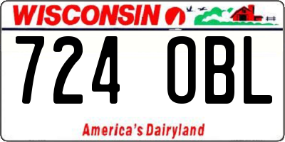 WI license plate 724OBL