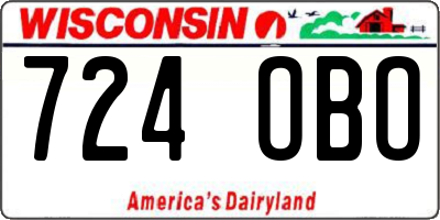 WI license plate 724OBO