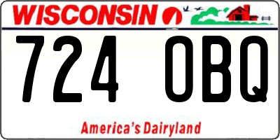 WI license plate 724OBQ