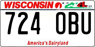 WI license plate 724OBU