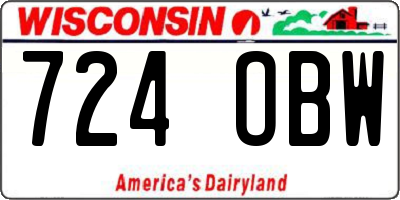 WI license plate 724OBW