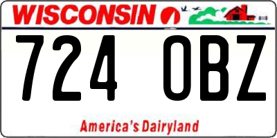 WI license plate 724OBZ