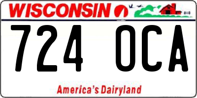 WI license plate 724OCA