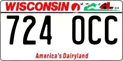 WI license plate 724OCC