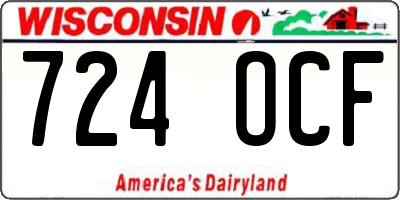 WI license plate 724OCF