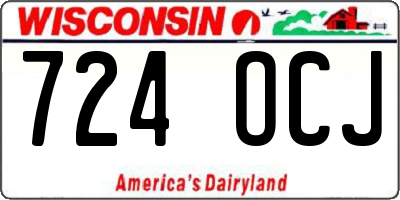 WI license plate 724OCJ