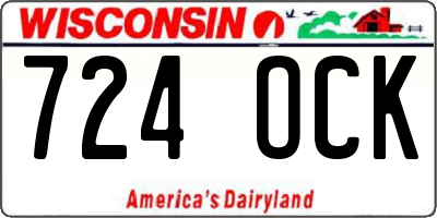 WI license plate 724OCK