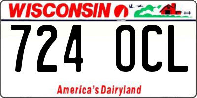 WI license plate 724OCL
