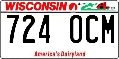 WI license plate 724OCM