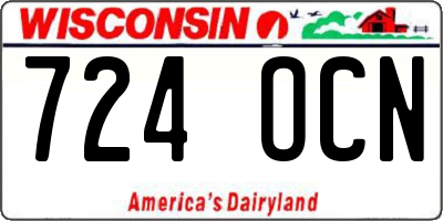 WI license plate 724OCN