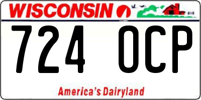 WI license plate 724OCP