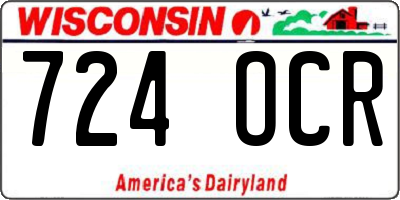 WI license plate 724OCR