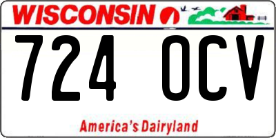 WI license plate 724OCV