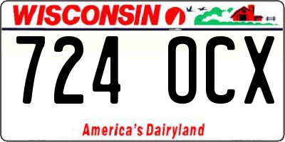 WI license plate 724OCX