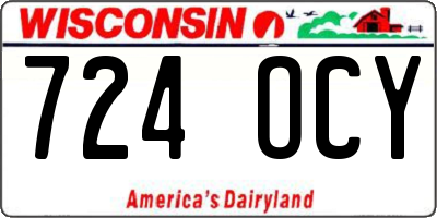 WI license plate 724OCY