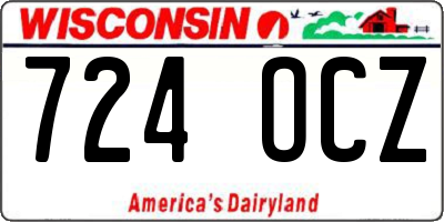WI license plate 724OCZ