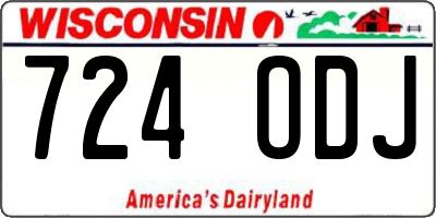 WI license plate 724ODJ