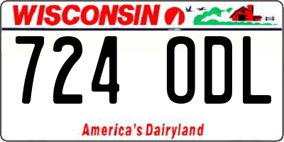 WI license plate 724ODL