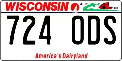 WI license plate 724ODS