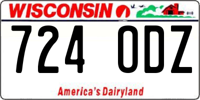 WI license plate 724ODZ